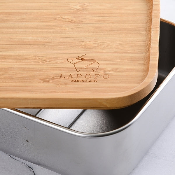 單層兩格木製餐盒