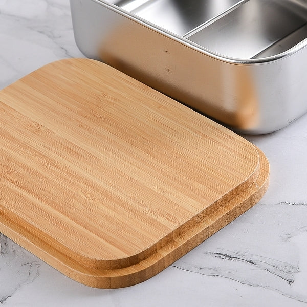 單層兩格木製餐盒