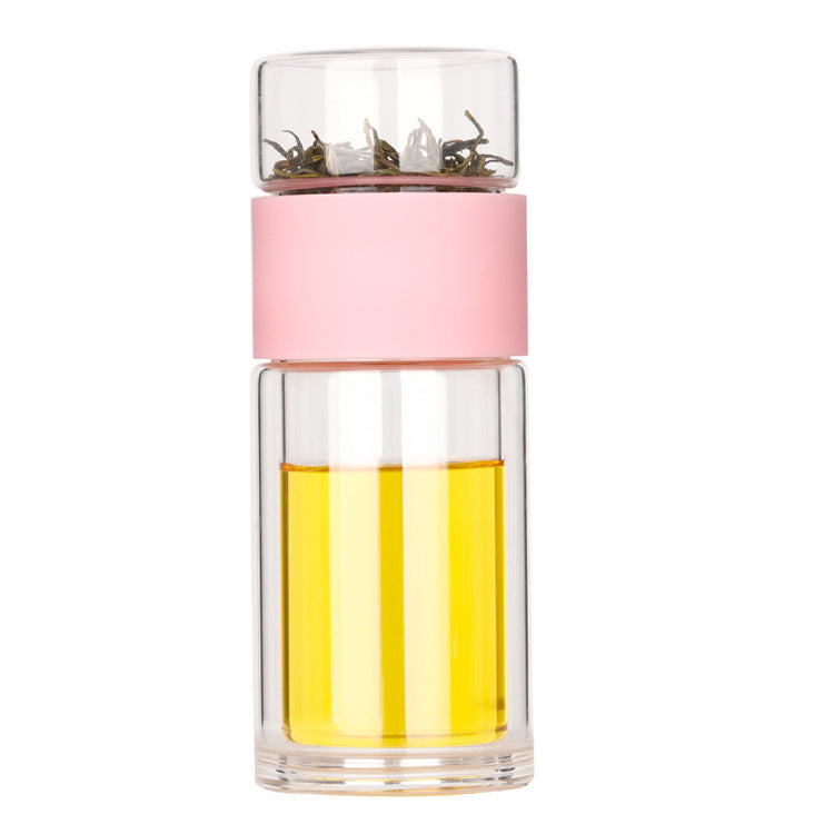 230ml分離式兩層防漏木蓋玻璃杯