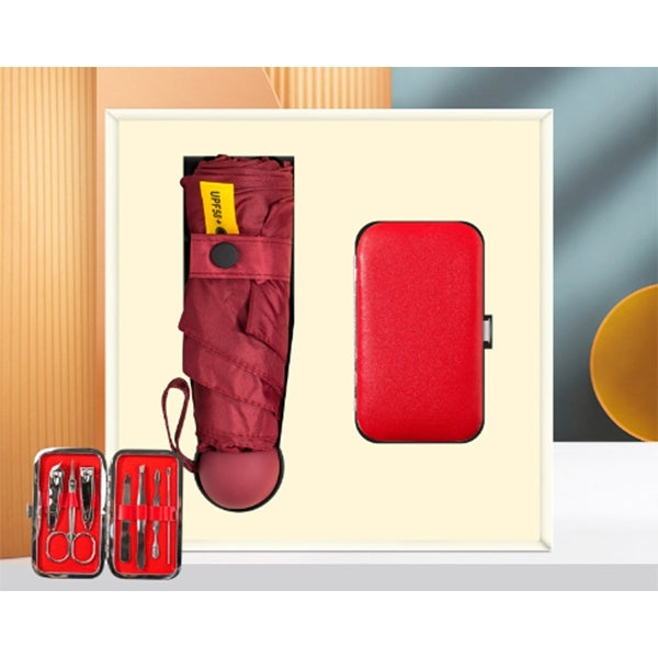 夏季消暑禮盒-保溫杯/手持電扇/雨傘/修甲組