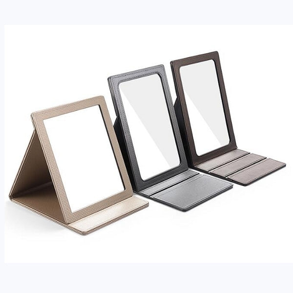 折疊便攜皮革旅行化妝鏡