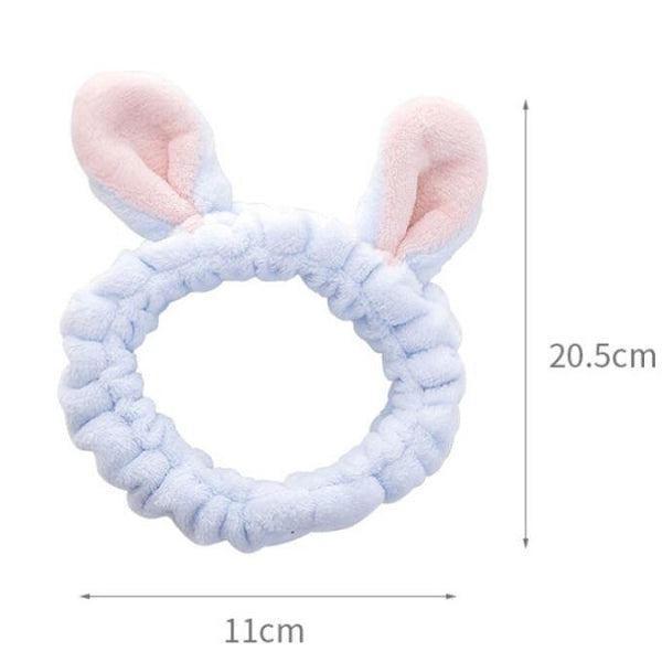 兔耳造型法蘭絨髮帶