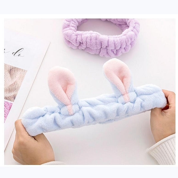 兔耳造型法蘭絨髮帶