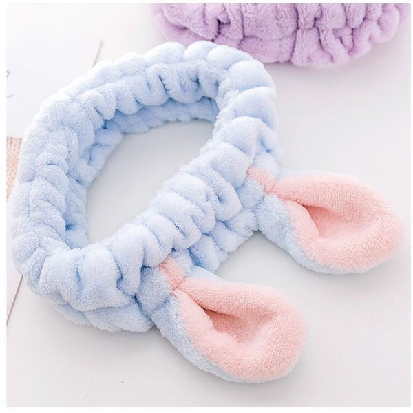 兔耳造型法蘭絨髮帶