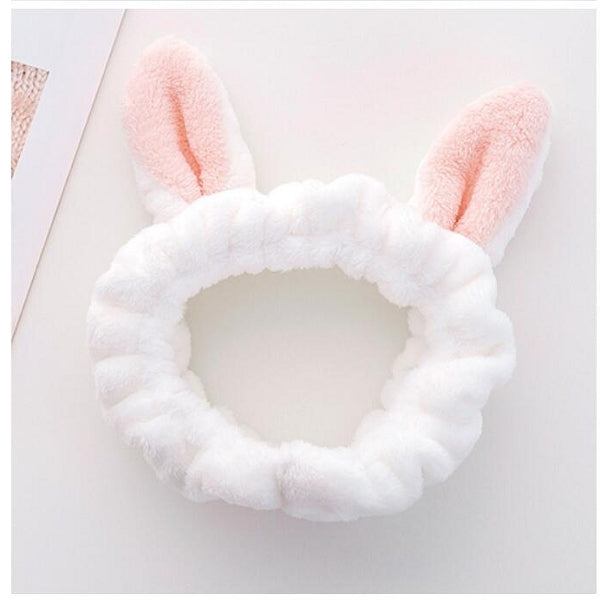 兔耳造型法蘭絨髮帶