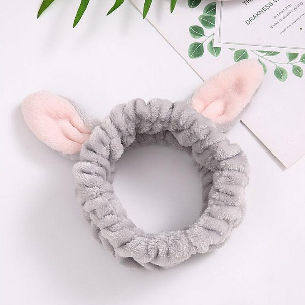 兔耳造型法蘭絨髮帶