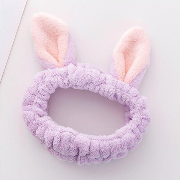 兔耳造型法蘭絨髮帶
