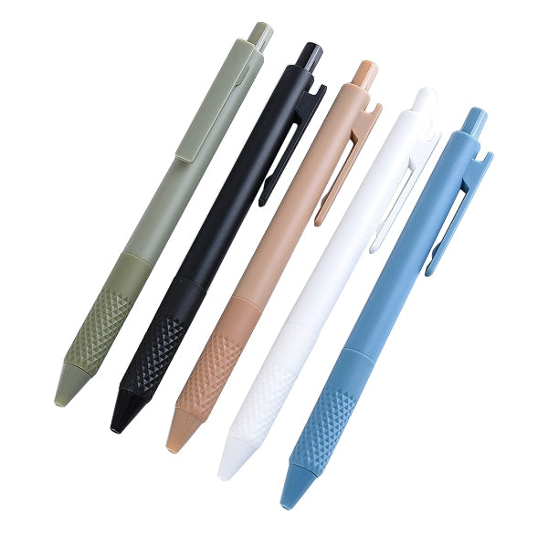 廣告筆-按壓式塑膠筆管廣告筆-菱格紋噴砂原子筆