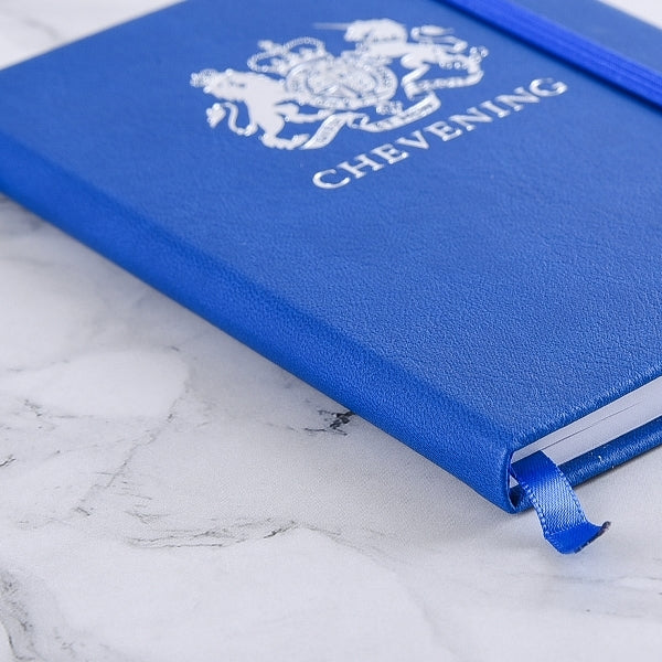 A6皮革燙銀束帶PU筆記本