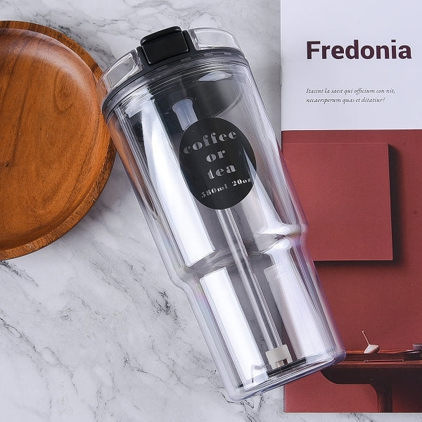 AS雙層隔熱吸管杯