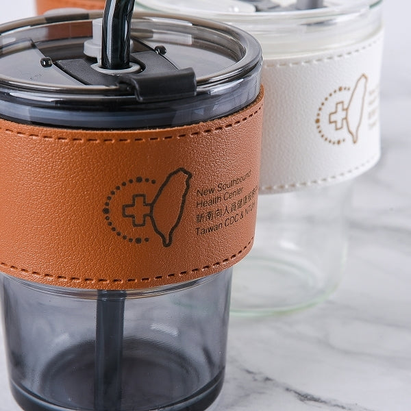 450ml玻璃兩用吸管杯