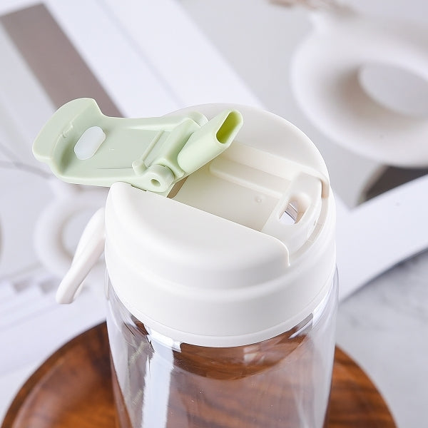 600ml掀蓋吸管杯-軟膠提把