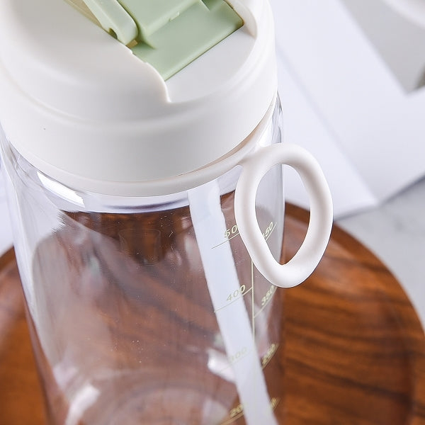 600ml掀蓋吸管杯-軟膠提把