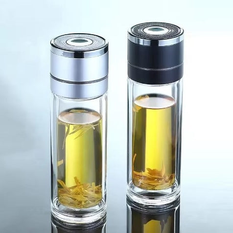 300ml耐高溫雙層玻璃水瓶