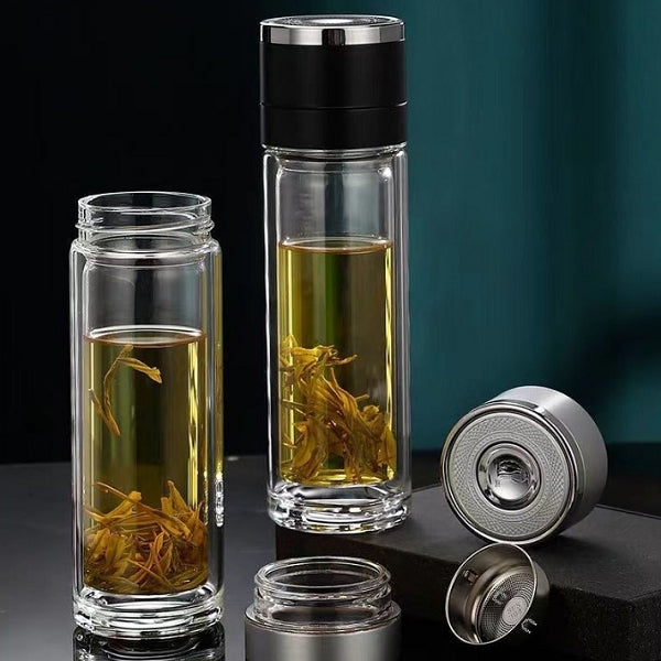 300ml耐高溫雙層玻璃水瓶