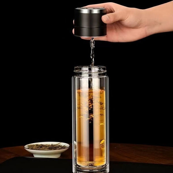 300ml耐高溫雙層玻璃水瓶