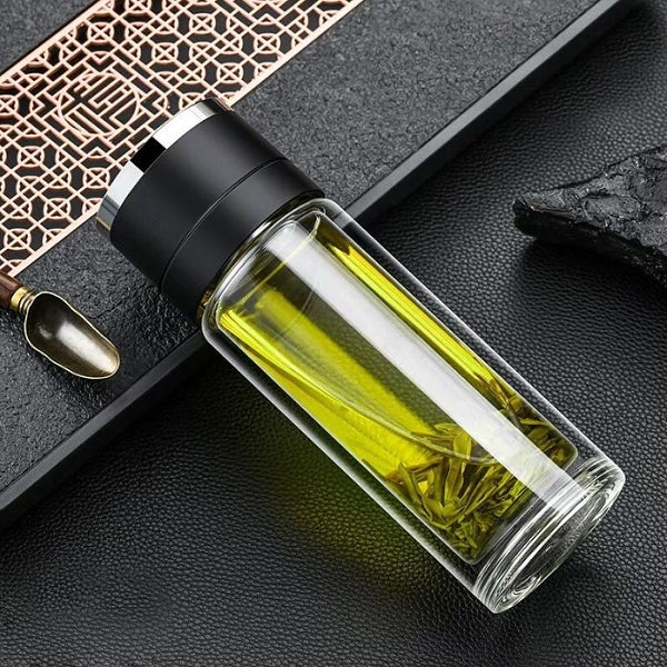 300ml耐高溫雙層玻璃水瓶