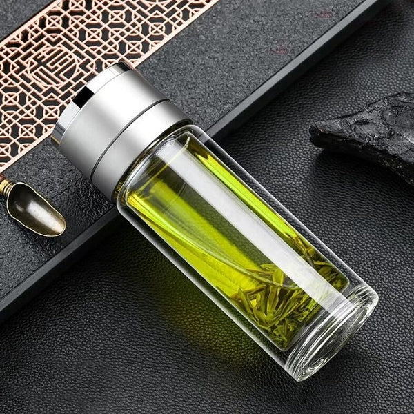 300ml耐高溫雙層玻璃水瓶