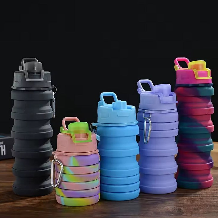 500ml便攜式伸縮矽膠水瓶