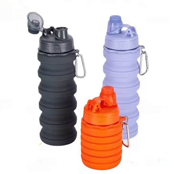 500ml便攜式伸縮矽膠水瓶