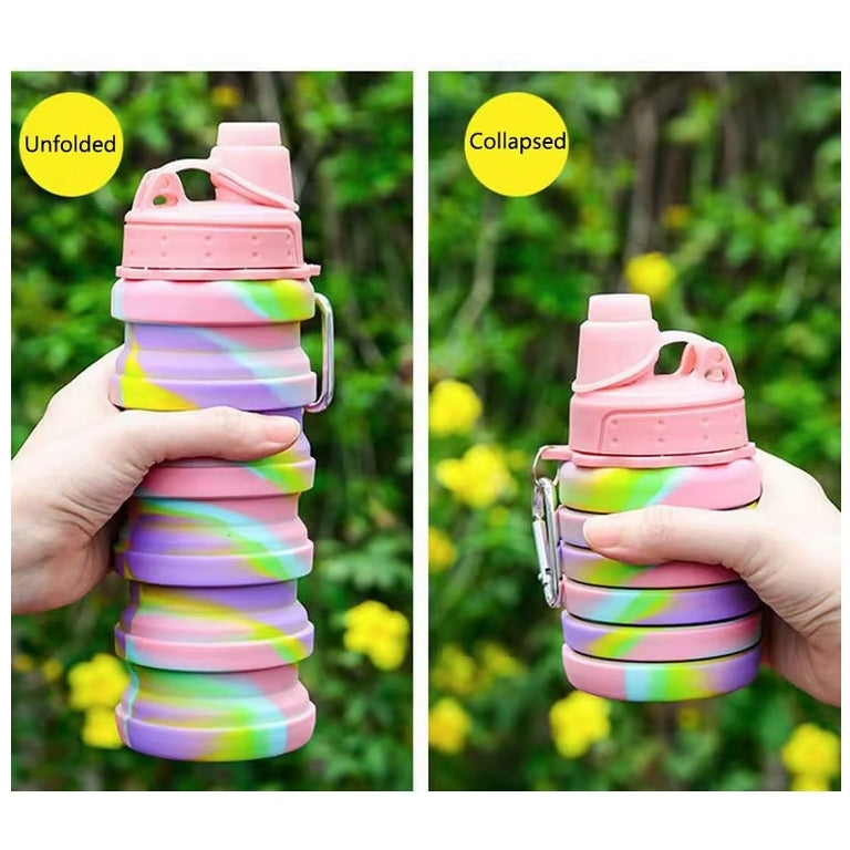 500ml便攜式伸縮矽膠水瓶