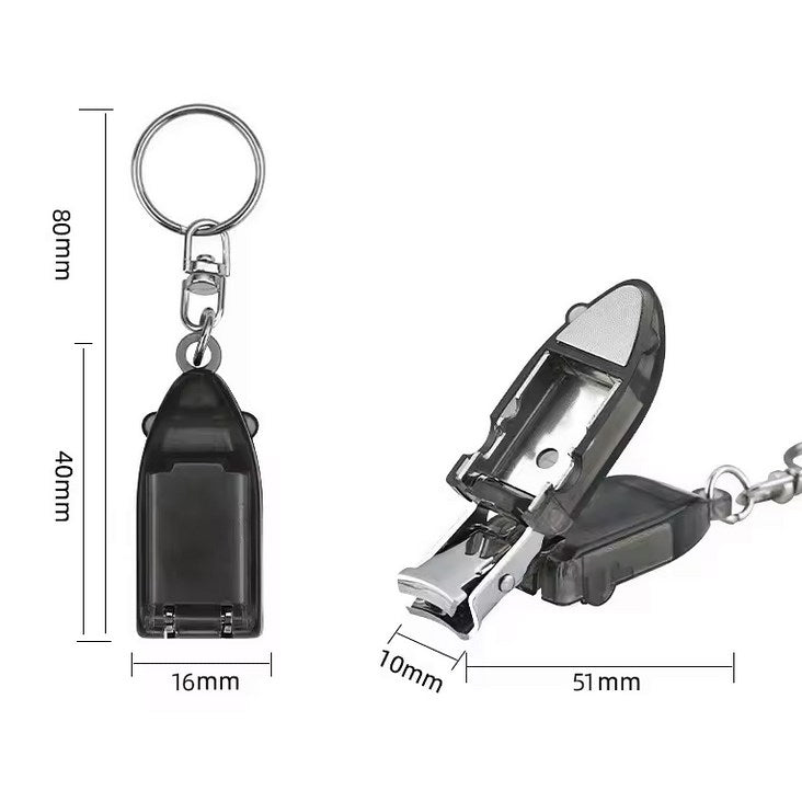 迷你指甲鉗塑料手柄旋轉指甲刀修剪器鑰匙鏈多功能工具
