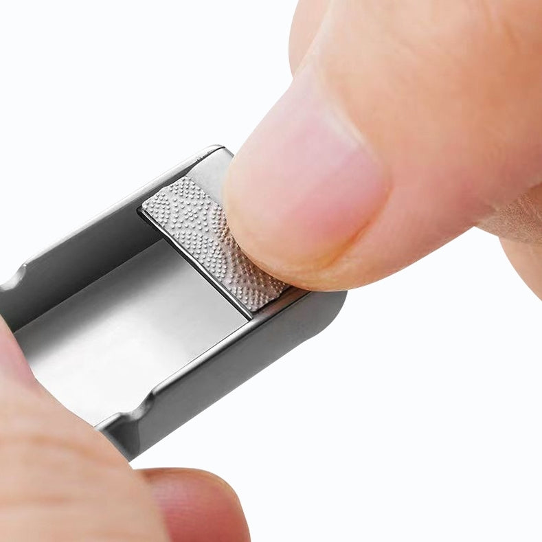 可折疊不鏽鋼迷你自動指甲刀附鑰匙圈