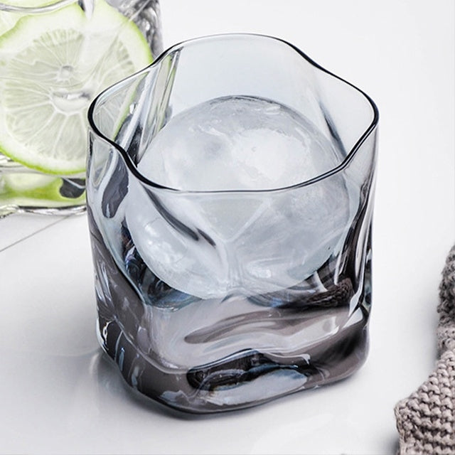扭紋造形玻璃威士忌酒杯