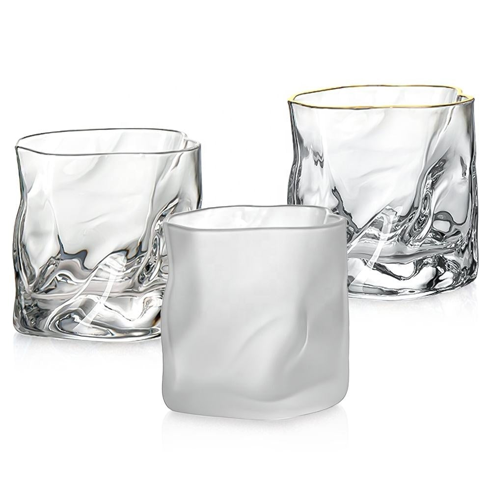 扭紋造形玻璃威士忌酒杯