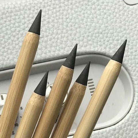 環保竹製無盡無墨永恆鉛筆帶黑色橡皮擦