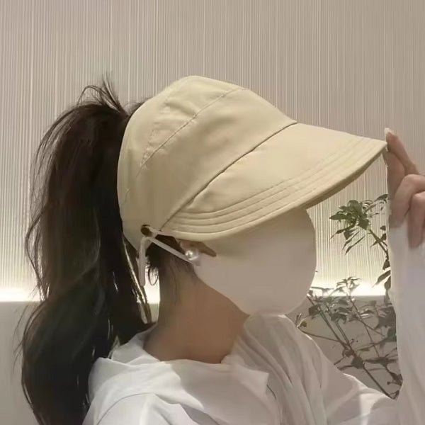 可紮馬尾抗UV防曬遮陽漁夫帽