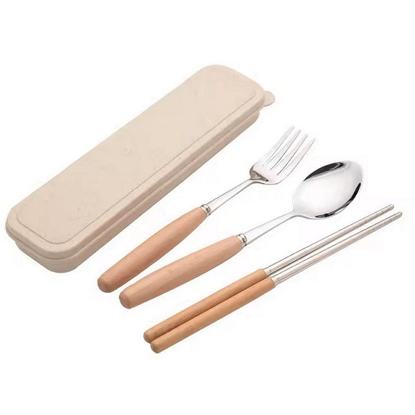 3件式木柄環保餐具組