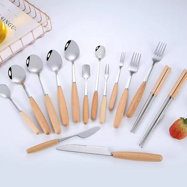 3件式木柄環保餐具組