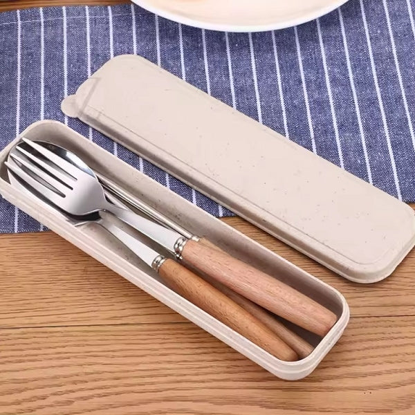 3件式木柄環保餐具組