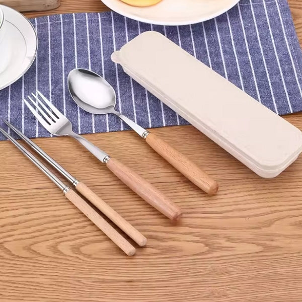 3件式木柄環保餐具組
