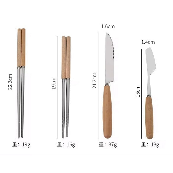 3件式木柄環保餐具組