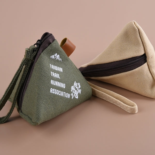 三角立體造型帆布零錢包