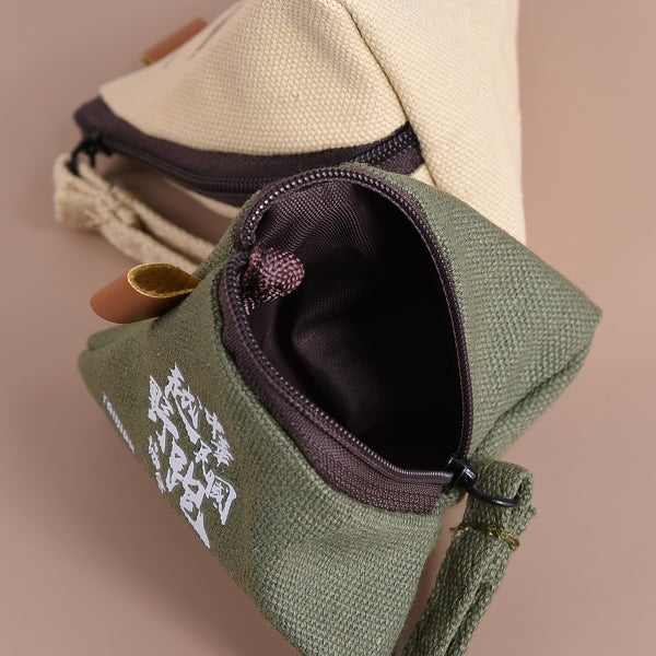 三角立體造型帆布零錢包