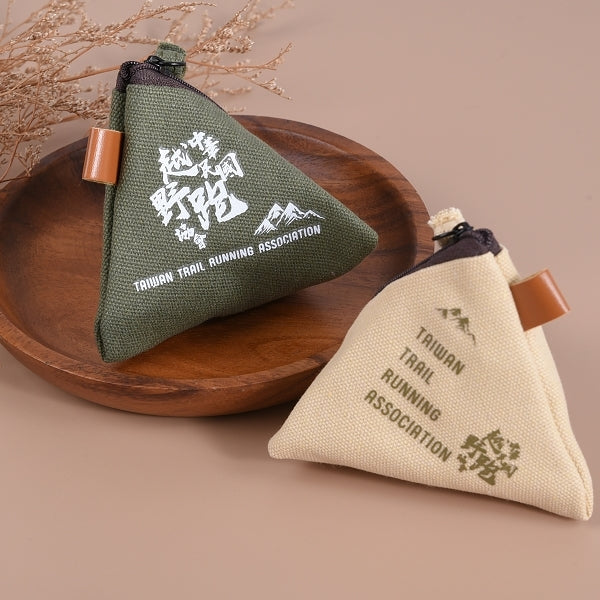 三角立體造型帆布零錢包