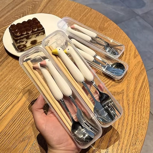 動物造型不鏽鋼環保餐具組