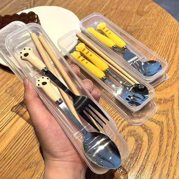 動物造型不鏽鋼環保餐具組