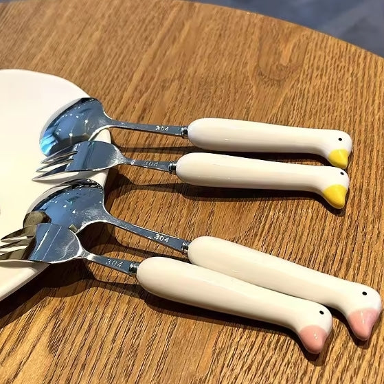 動物造型不鏽鋼環保餐具組