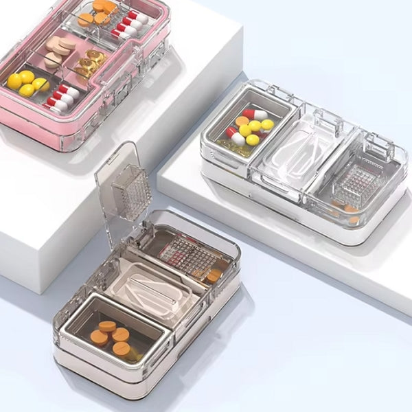 旅行便攜式雙層藥盒