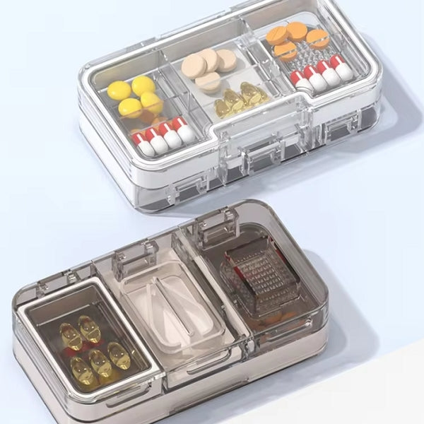 旅行便攜式雙層藥盒