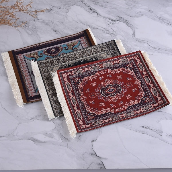 波斯地毯造型流蘇滑鼠墊/杯墊