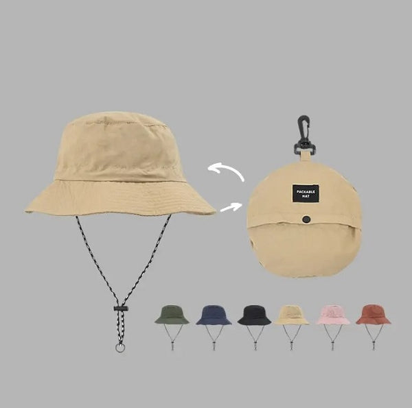 折疊口袋漁夫帽-防潑水遮陽帽