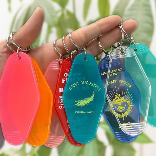 透明菱形鑰匙牌