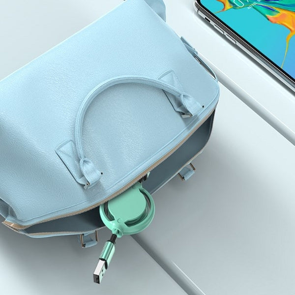 伸縮收納三合一快充充電線