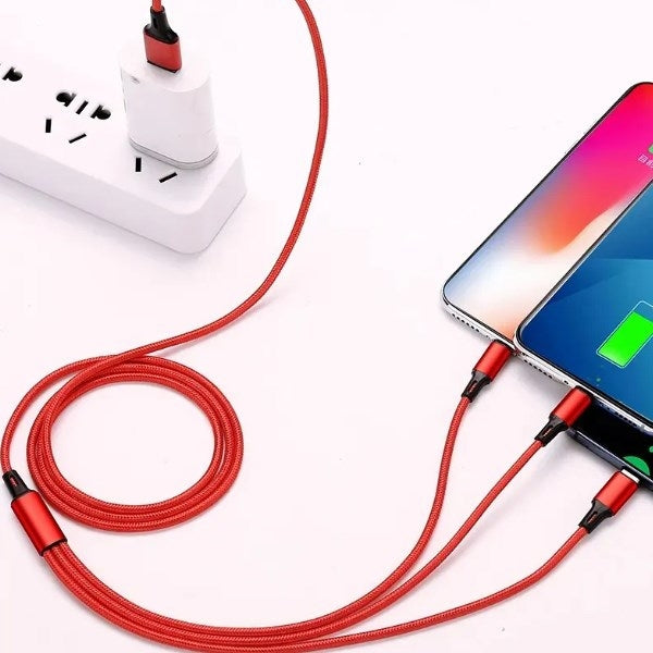 三合一尼龍編織充電線