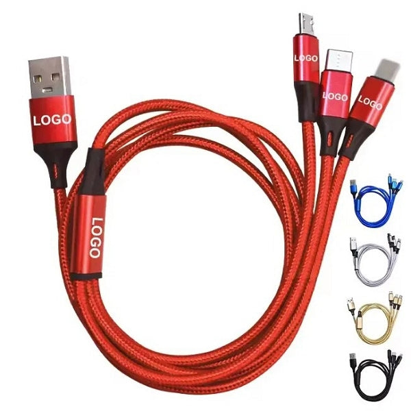 三合一尼龍編織充電線